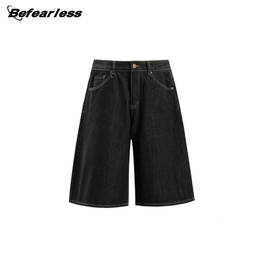 Raw Denim Wide Leg Half Jeans WN26405