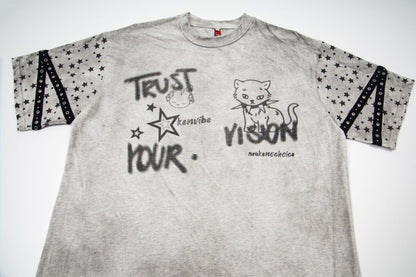 Graffiti Doodle Print Washed Short Sleeve T-Shirt WN25574