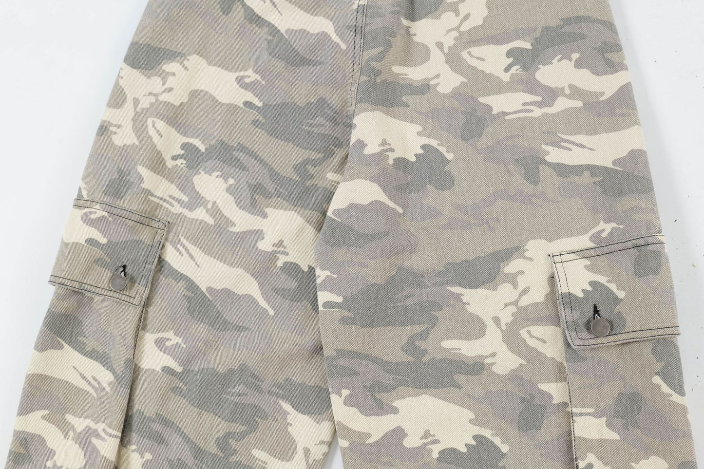 Camouflage Washed Straight Cargo Denim Jeans WN12745