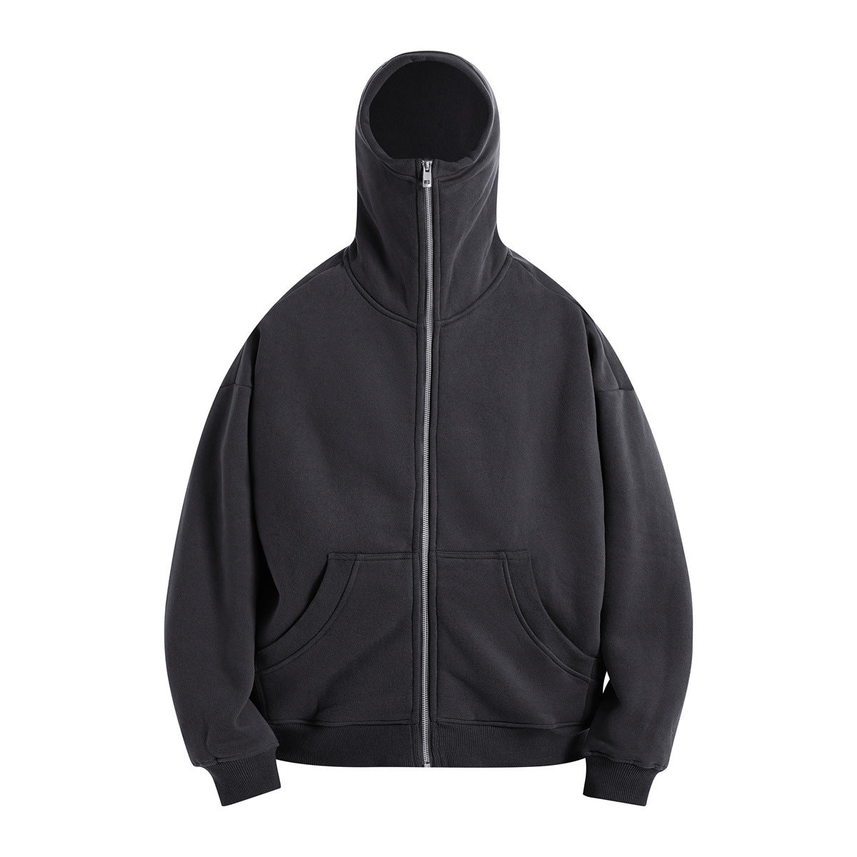 Oversize Heavyweight High-neck Zipper Hoodie WN6603