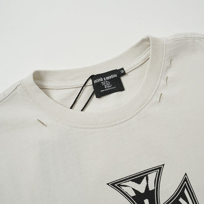 Damage Cross Graphic Short Sleeve T-Shirt WN28008