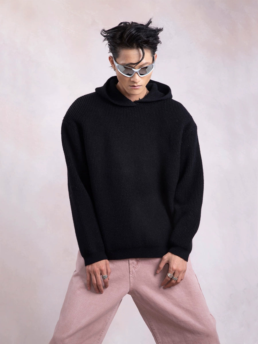 Oversize Knit Hoodie WN9317