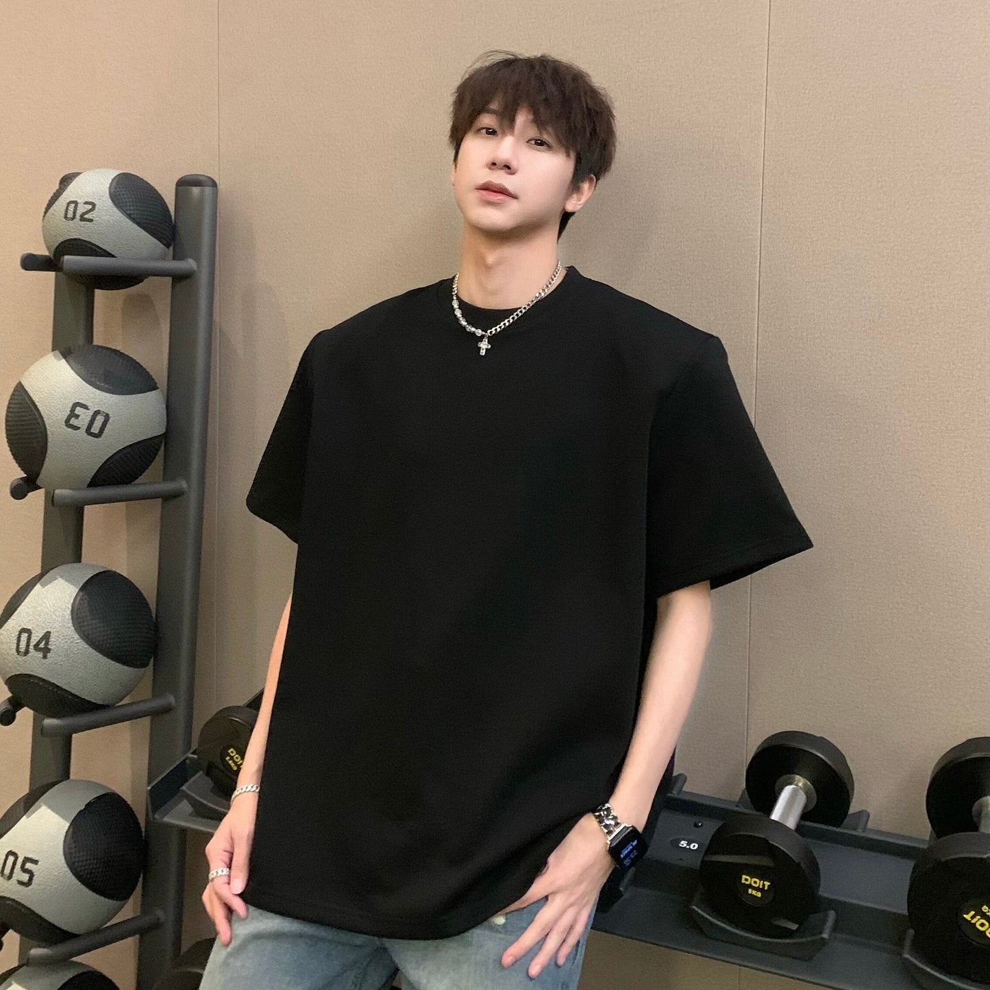 Detachable Shoulder-pad Short Sleeve T-Shirt WN25318