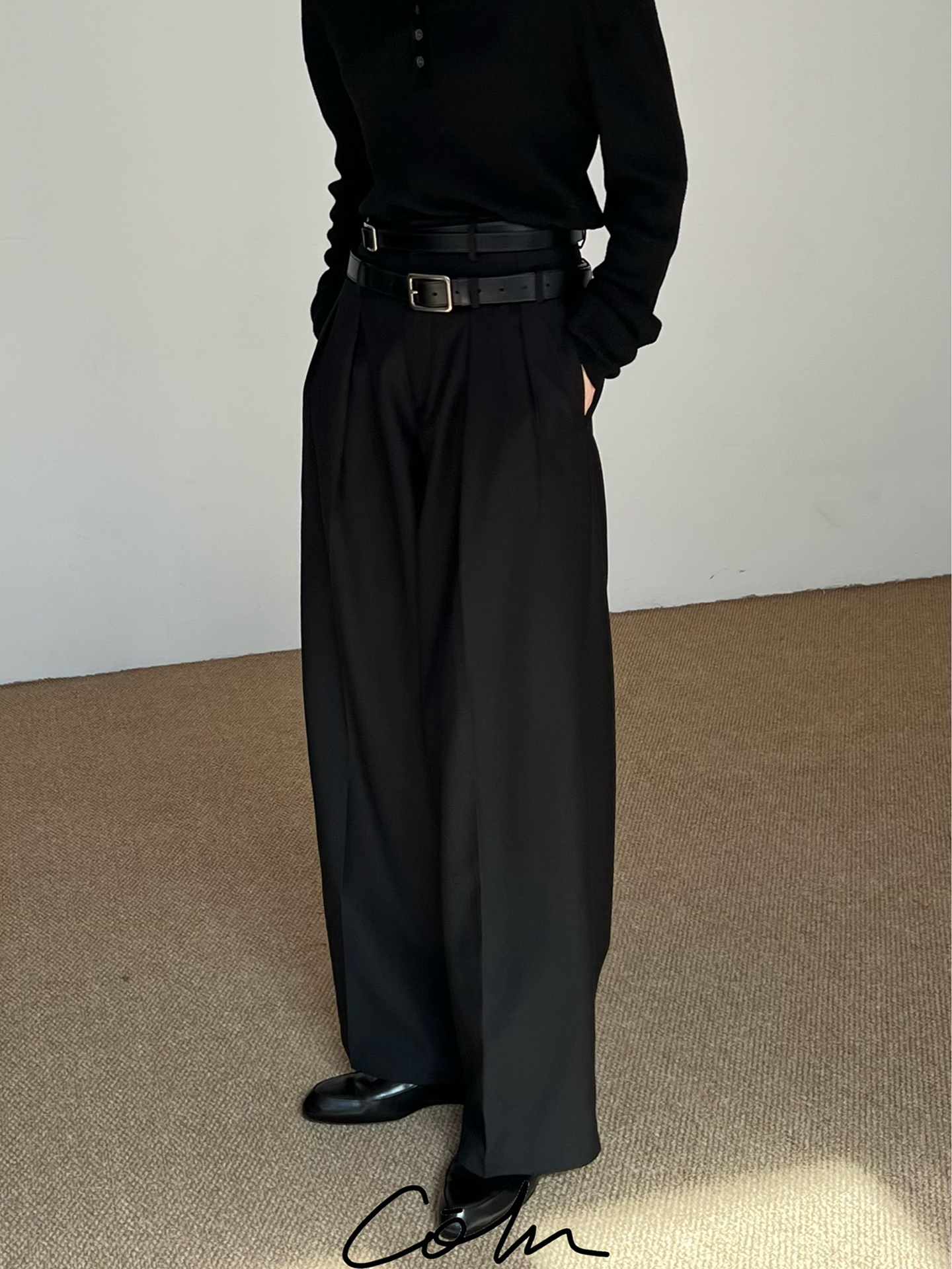 Double Waist Wide-Leg Straight Trousers WN21606