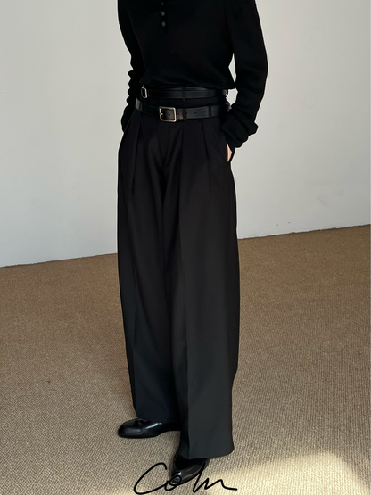 Double Waist Wide-Leg Straight Trousers WN21606