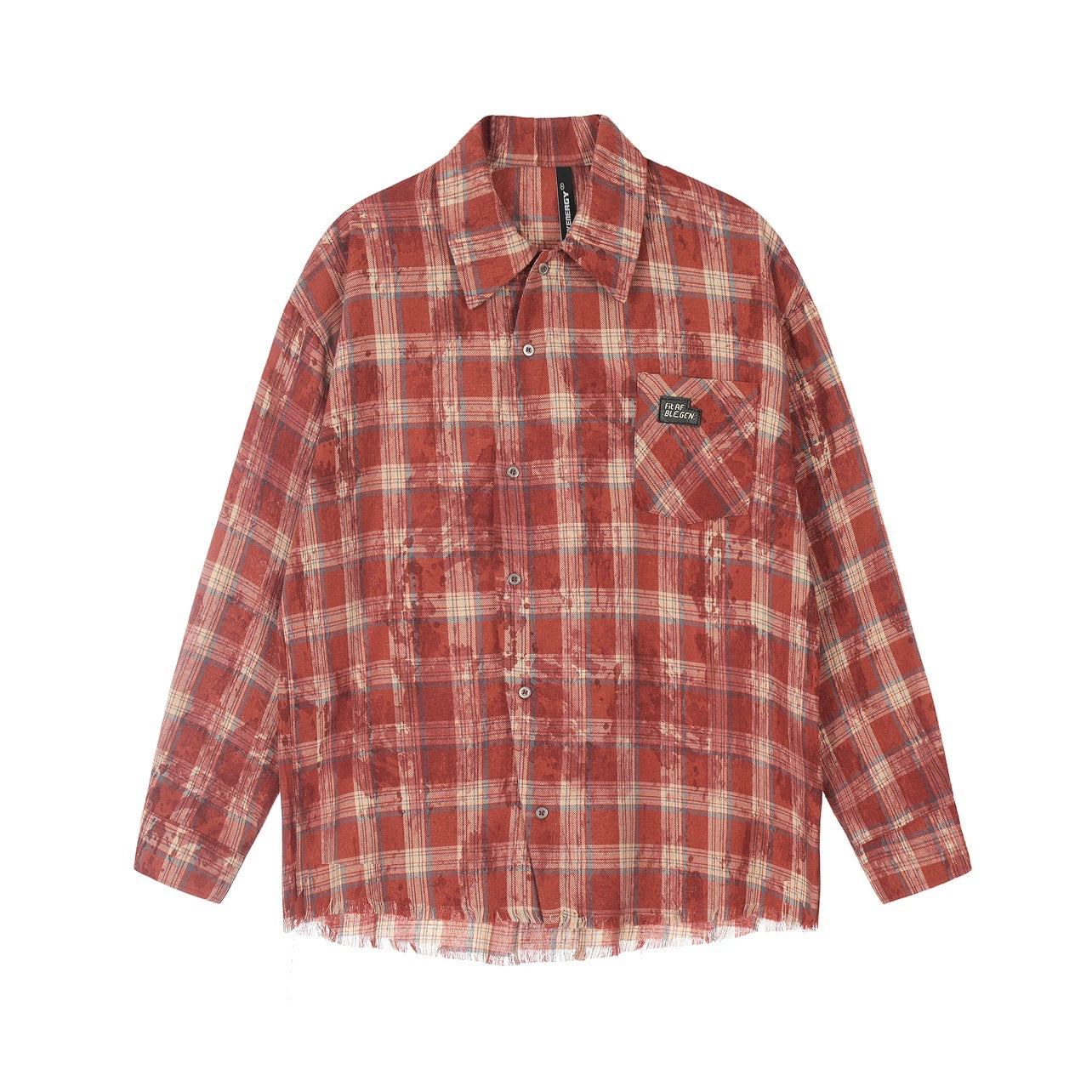 Label Design Tie Dyed Plaid Oversize Shirt WN6956