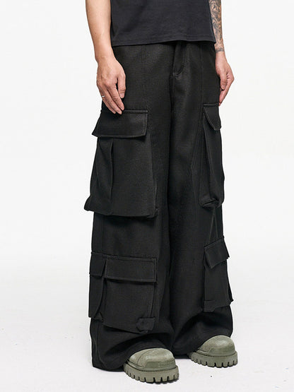 Multi Pocket Wide Leg Cargo Pants WN24333