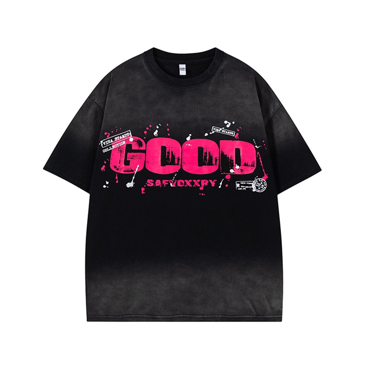 Gradient Paint Letter Short Sleeve T-Shirt WN26957