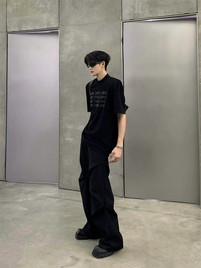 3D Paste Print Washed Short Sleeve T-Shirt WN20048