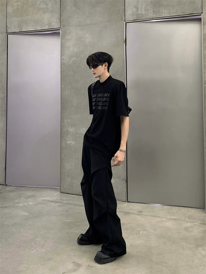 3D Paste Print Washed Short Sleeve T-Shirt WN20048