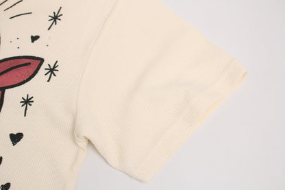 Waffle Graphic Oversize Short Sleeve T-Shirt WN26063