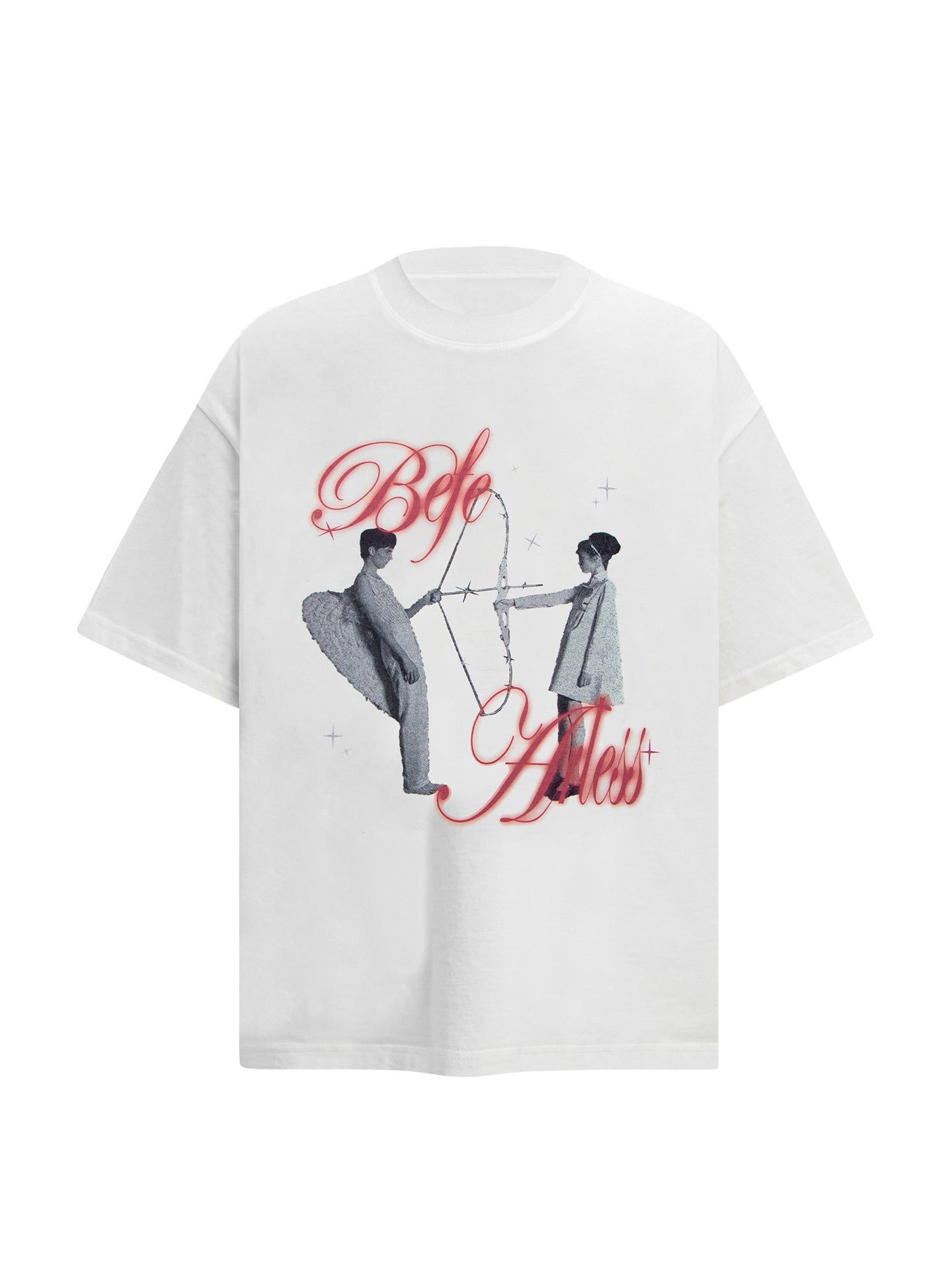 Angel Graphic Letter Print Short Sleeve T-Shirt WN26188