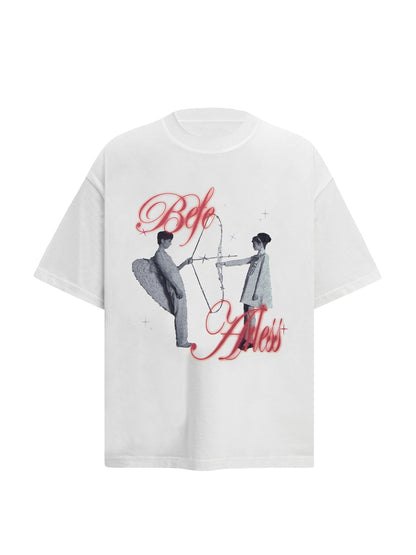 Angel Graphic Letter Print Short Sleeve T-Shirt WN26188