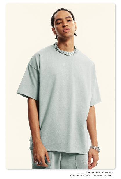 Washed Heavyweight Short Sleeve T-Shirt & Cargo Sweatpants Setup WN6063