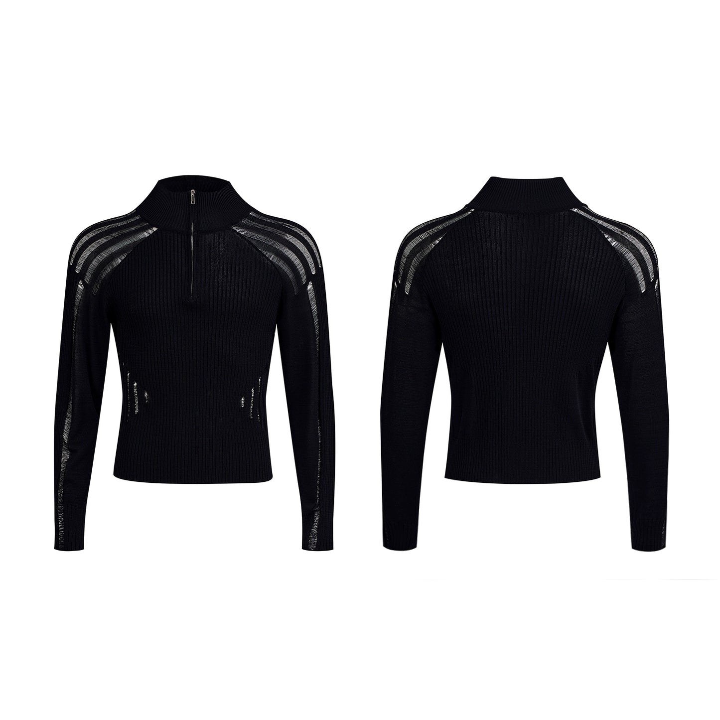 See-Through High-Neck Knit Sweater WN20386