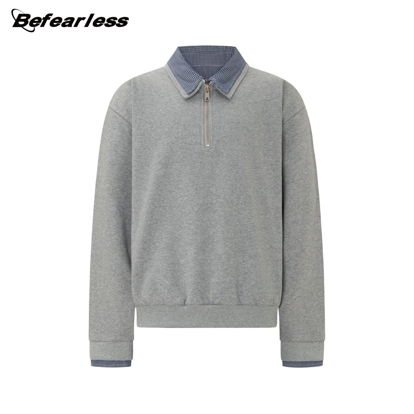 Heavyweight Fake Layered Half-Zip Polo Collar Sweatshirt WN26317