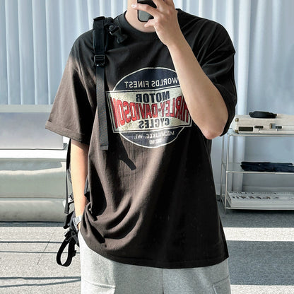 Graphic Letter Print Oversize Short Sleeve T-Shirt WN20283