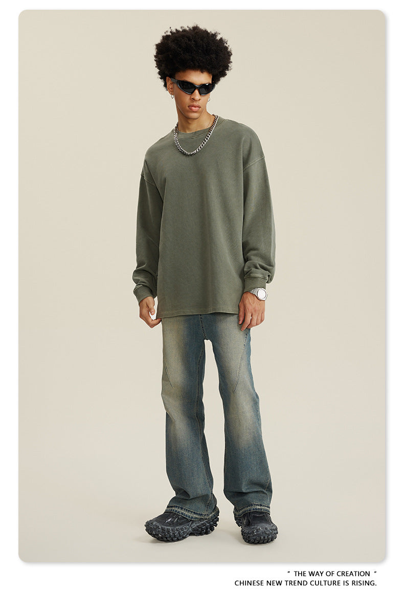 Washed Damage Flare Denim Jeans WN6415