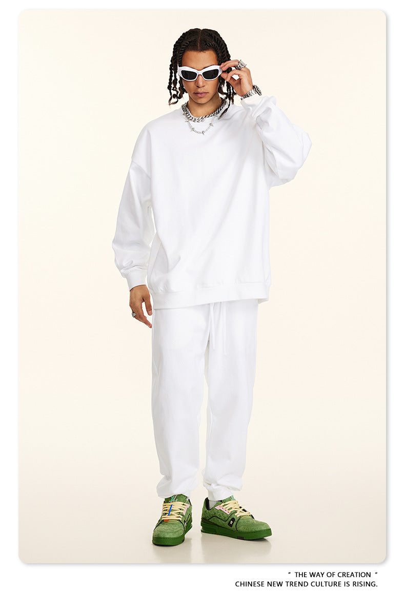 Oversize Heavyweight Pullover Hoodie & Zipper Hoodie & Sweatshirt & Pants Setup WN9930