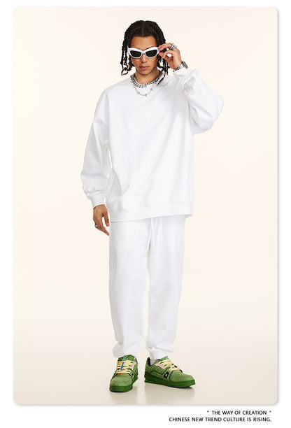 Oversize Heavyweight Pullover Hoodie & Zipper Hoodie & Sweatshirt & Pants Setup WN9930