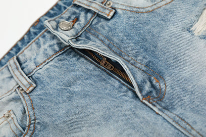 Washed Damage Flare Denim Jeans WN26068