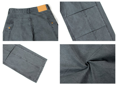 Washed Multi Pocket Panel Wide Leg Pants WN26213