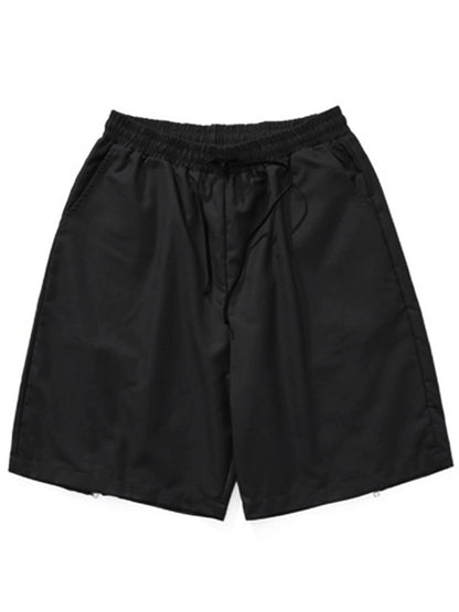 Back Zip Design Wide Leg Sporty Short Pants WN5682