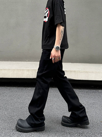 Longer hem Straight Denim Jeans WN19492