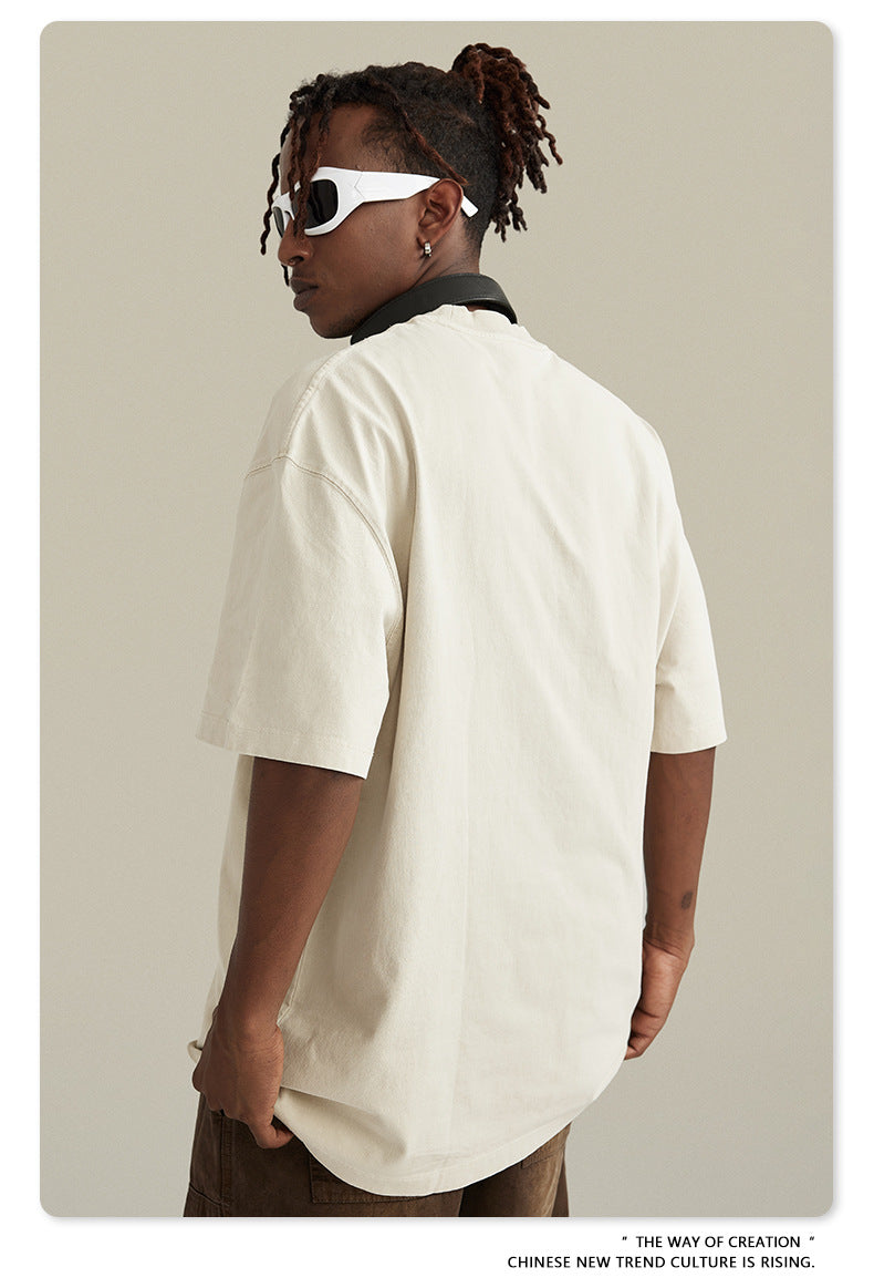 Oversize Angel Print Round Neck Short Sleeve T-Shirt WN7893