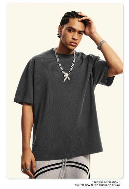 Damage Wash Round Neck Short Sleeve T-Shirt WN6060