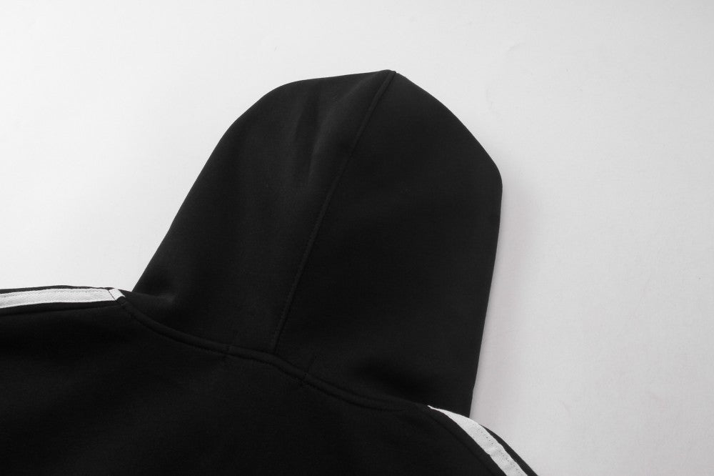 Stripe Zipper Hoodie & Wide Leg Drawstring Sweatpants Setup WN27993