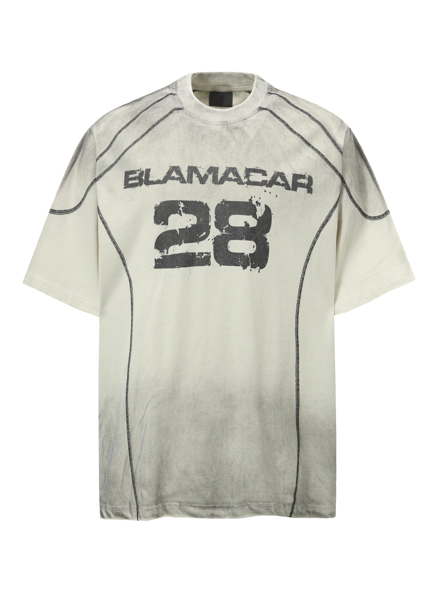 Washed Number Print Oversize Short Sleeve T-Shirt WN24485