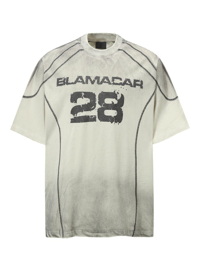 Washed Number Print Oversize Short Sleeve T-Shirt WN24485