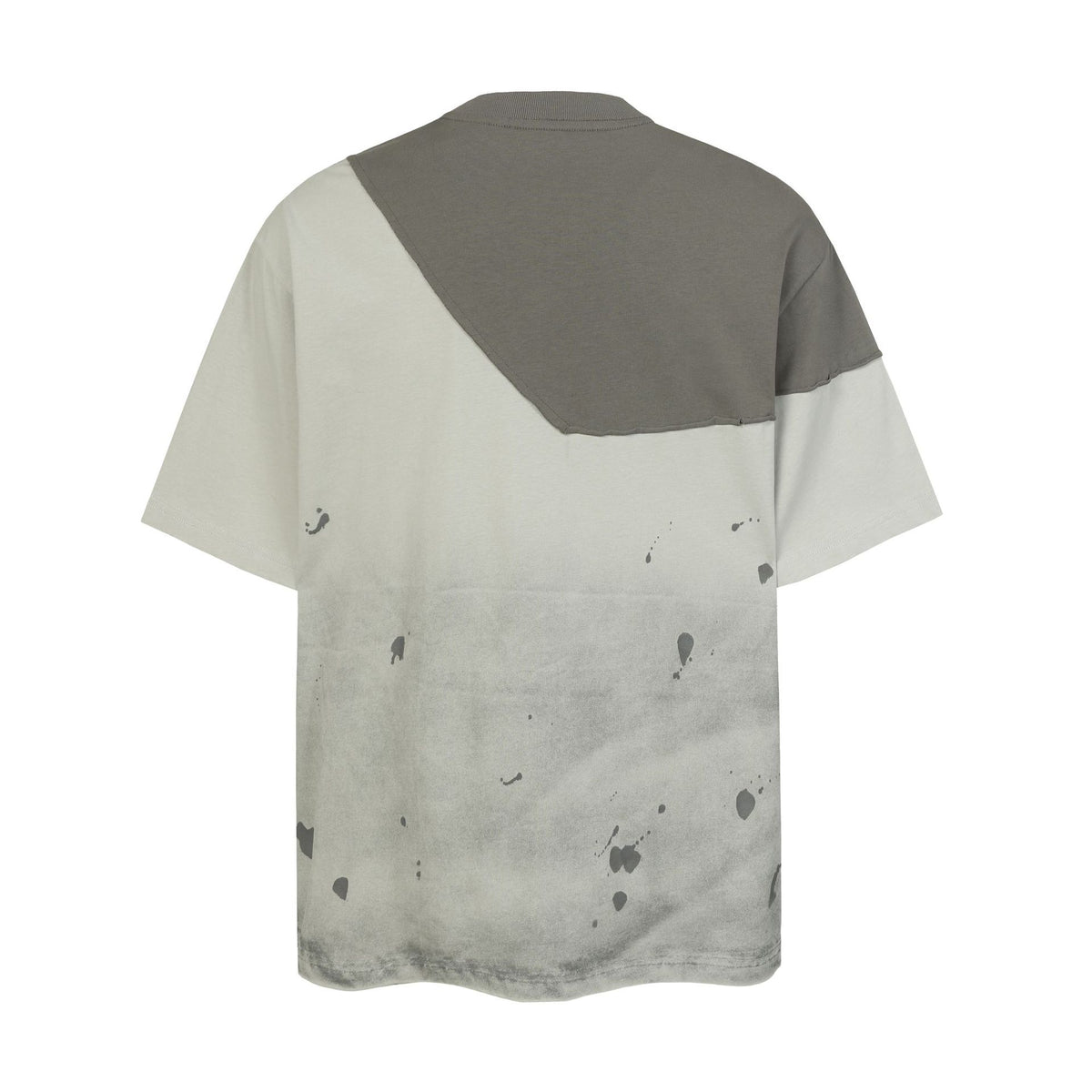Damage Contrast Patchwork Pocket Short Sleeve T-Shirt WN26815