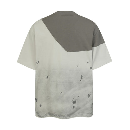 Damage Contrast Patchwork Pocket Short Sleeve T-Shirt WN26815