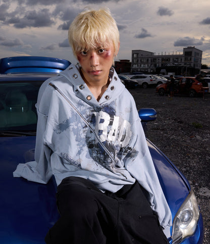 Deconstruction Damage Oversize Pullover Hoodie WN27104