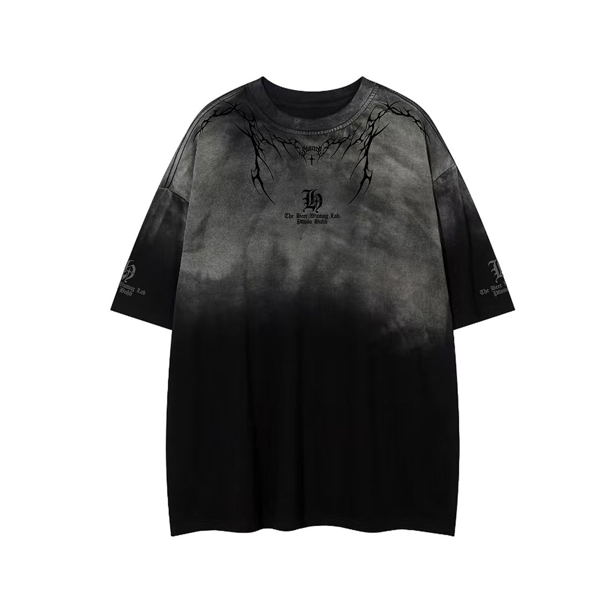 Gradient Thorn Print Short Sleeve T-Shirt WN25510