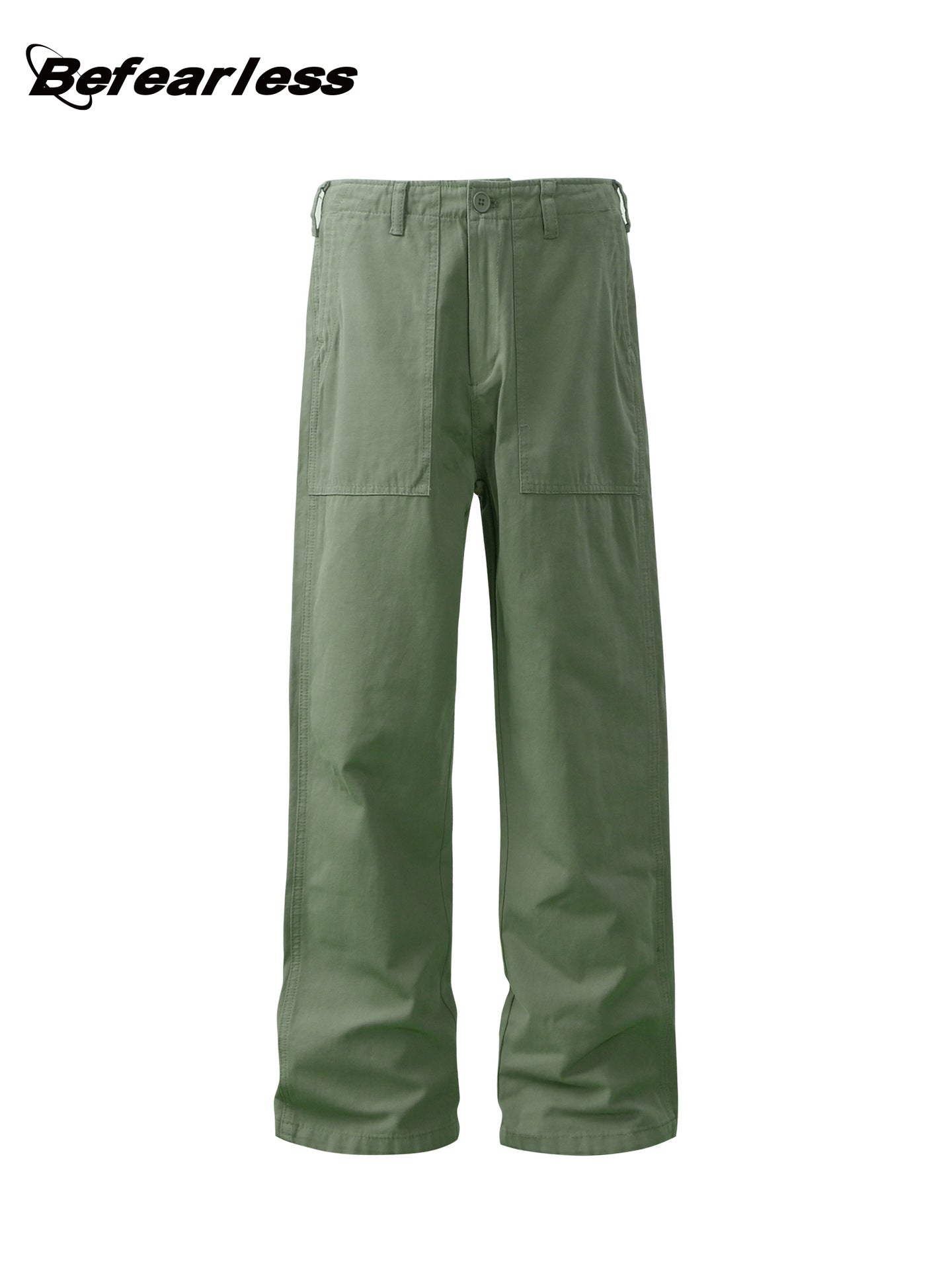 Washed Straight Wide Leg Work Pants WN26378