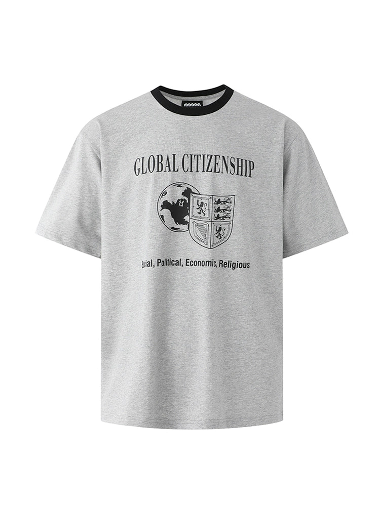 Colorblock Graphic Letter Print Oversize Short Sleeve T-Shirt WN20295