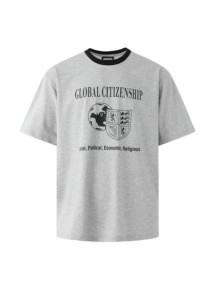 Colorblock Graphic Letter Print Oversize Short Sleeve T-Shirt WN20295