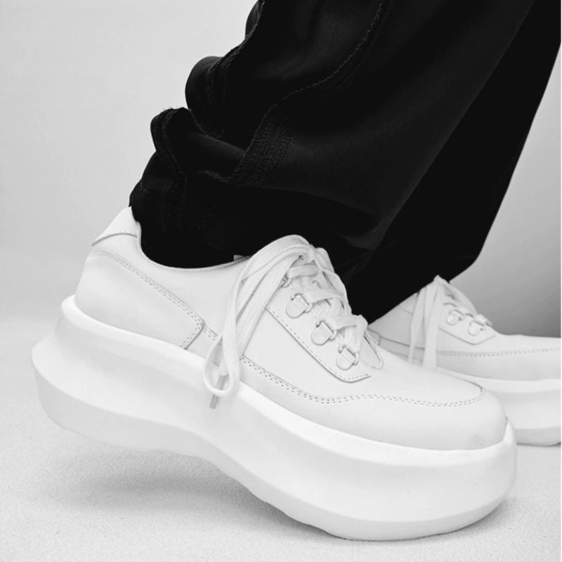 Matte Thick Sole PU Leather Derby Shoes WN21275