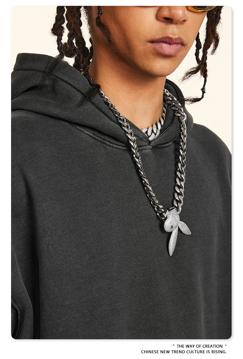 Washed Fleece Lining Oversize Hoodie WN9961