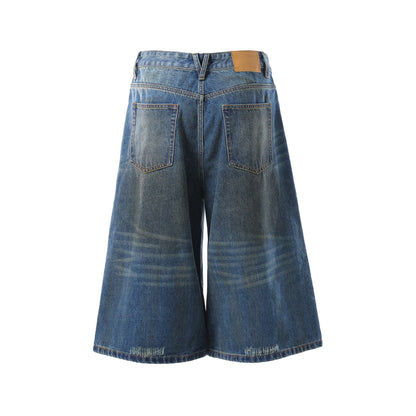 Washed Fade Cropped Denim Jeans WN25442