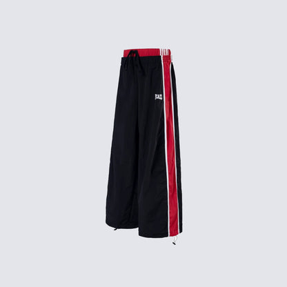 Double Waist Contrast Stripe Wide Leg Sweatpants WN28010