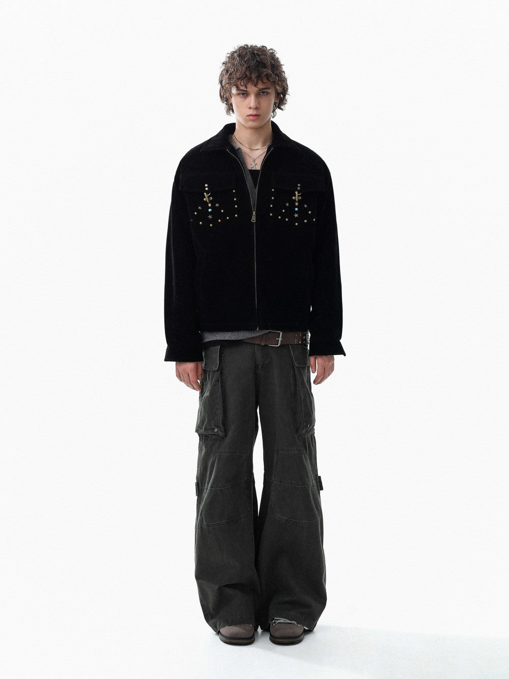 Studs Pocket Zipper Jacket WN28006