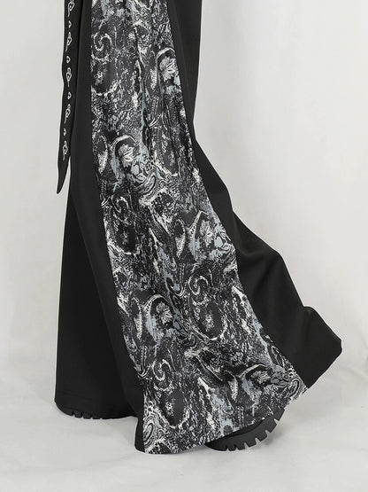 Patchwork Embroidery Wide Leg Trousers WN20166