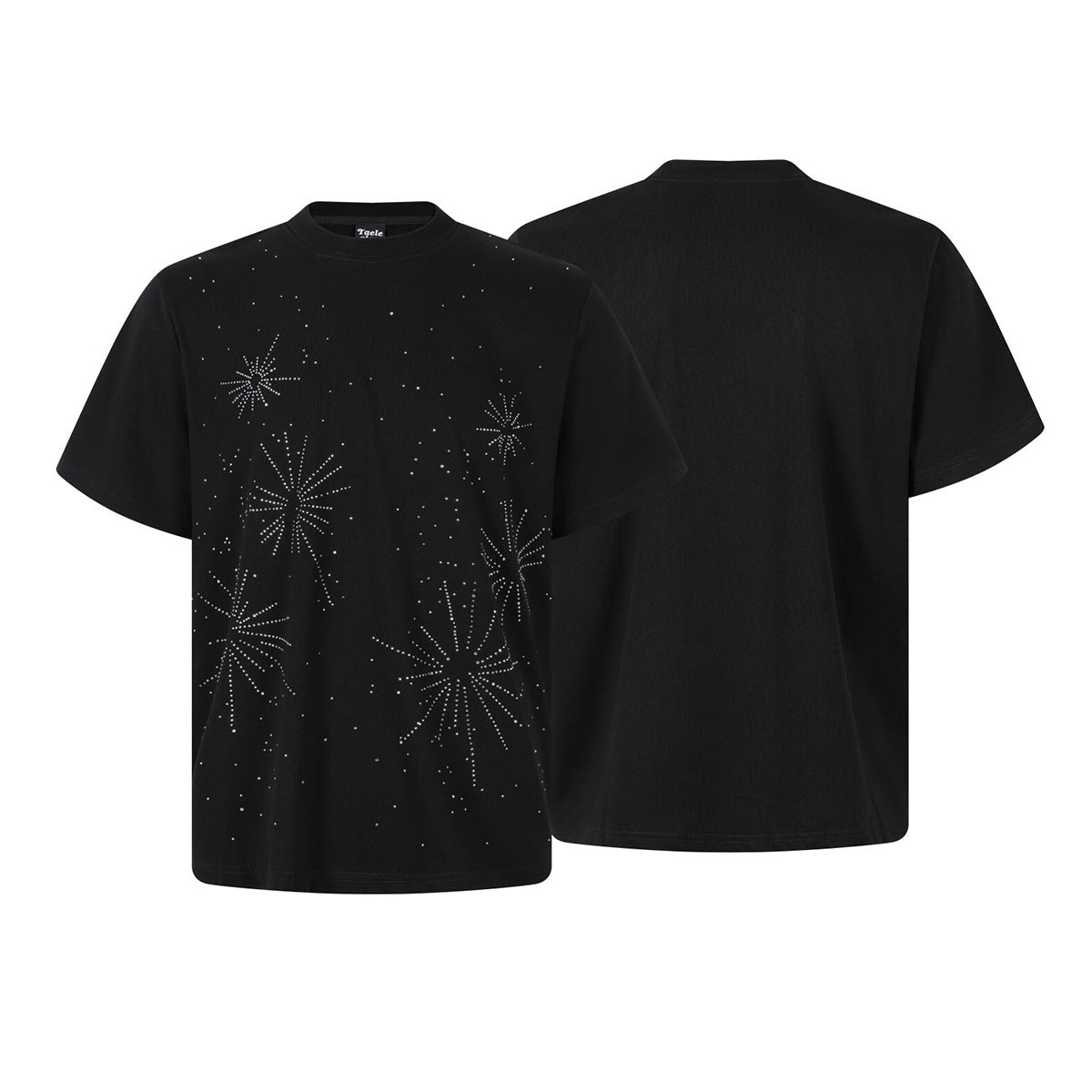 Rhinestone Starburst Print Short Sleeve T-Shirt WN25720