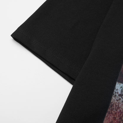 Lips Print Washed Oversize Short Sleeve T-Shirt WN18592