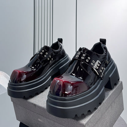 Chunky Patent Leather Buckle Loafers WN24808