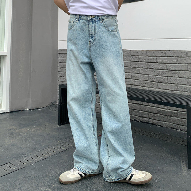 Washed Straight Denim Jeans WN24981